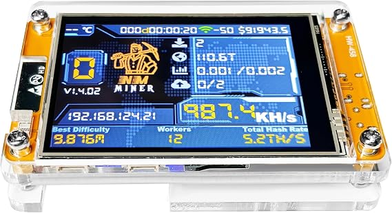 Bitcoins Miner BTC Miner USB NMMiner 1060K/HS 2.8 Inch Smart Display Crypto Mining Machine Solo Lottery Miner BTC Mining Machine Better Than Nerd Miner V2 V3