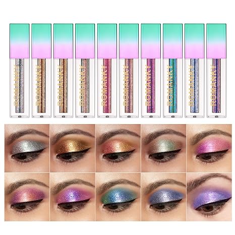 RoseFlower Chameleon Eye Shadow Liquid Multichrome Mother of Pearl Glitter Eyeshadow Brightening Glitter Eye Makeup - Quick Drying & Highly Pigmented