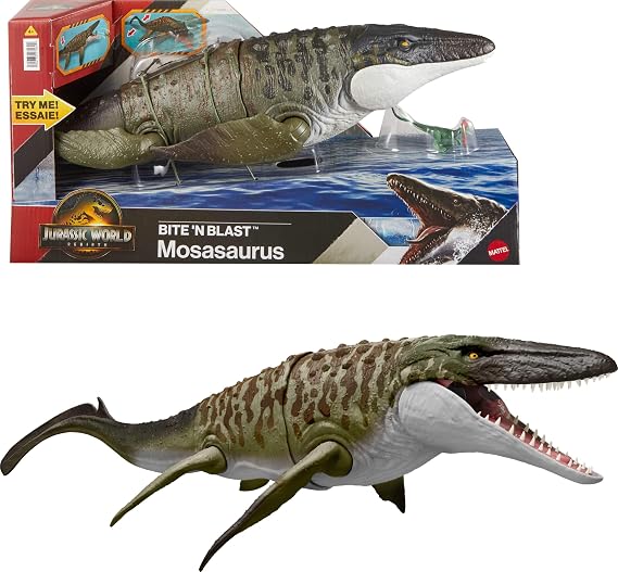 Mattel Jurassic World Rebirth Bite N Blast Mosasaurus & Mini Dinosaur