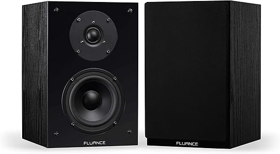 Fluance Elite High Definition 2-Way Bookshelf Surround Sound Speakers for 2-Channel Stereo Listening or Home Theater System - Black Ash/Pair (SX6-BK)