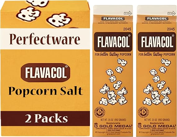 PerfectwarePWFlavacol2CT Flavacol Popcorn Season Salt - 35oz - Pack of 2 Cartons