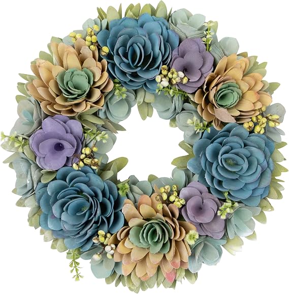 Northlight Artificial Floral Wooden Spring Wreath with Seed Pods - 14"
