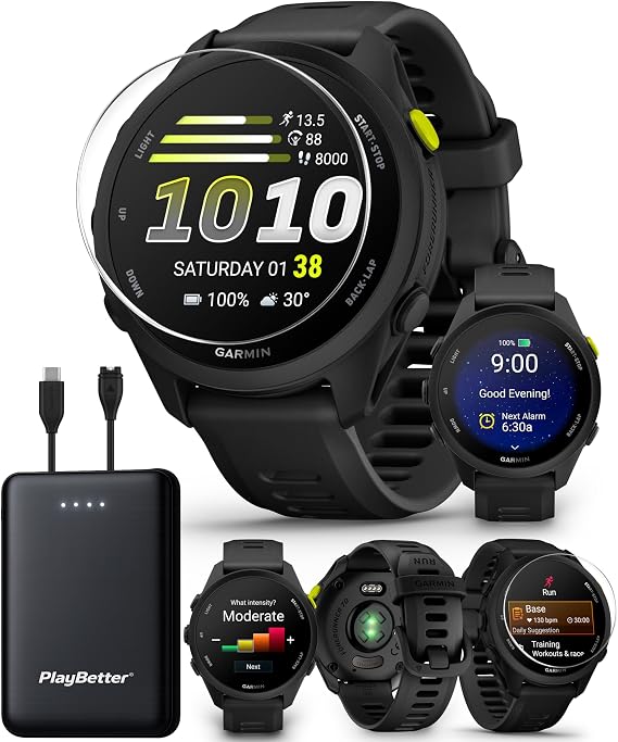 Garmin Forerunner 70 (Black) GPS Running Watch PlayBetter Bundle