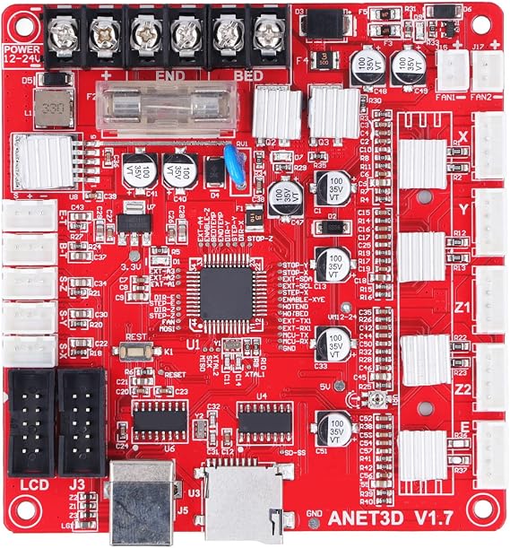 USB Interface 3D Printer Motherboard Control Board Module, Cooling Motor Driver Power Supply for Anet E12 3D Printer Mainboard