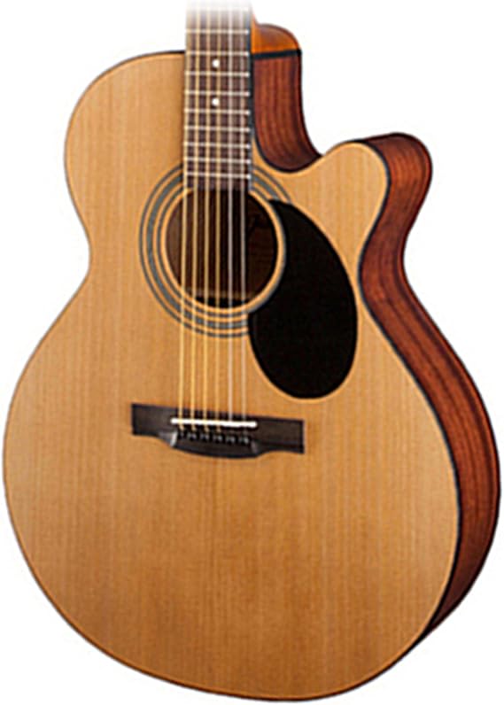 Jasmine S34C Orchestra Acoustic Guitar, Spruce Top, Sapele Back & Sides, Advanced X Bracing, Venetian Cutaway, Slim Neck, 25.5" Scale, Natural Finish, Chrome Tuners, Rich Balanced Tone | Spruce top; Sapele back and sides; Cutaway body