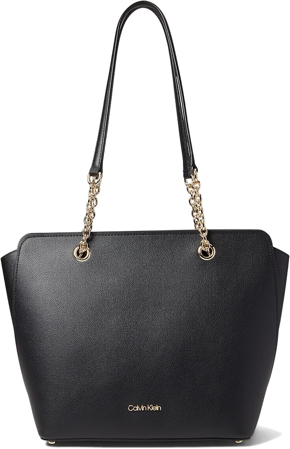 Calvin Klein Women's Hailey Micro Pebble Top Zip Chain Tote
