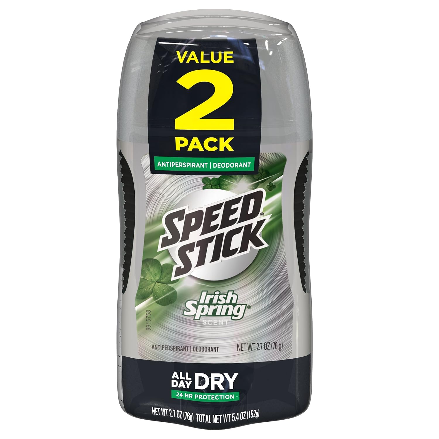 Mennen Speed Stick Irish Spring Antiperspirant Deodorant, Original, 2.7 Ounce Pack of 2
