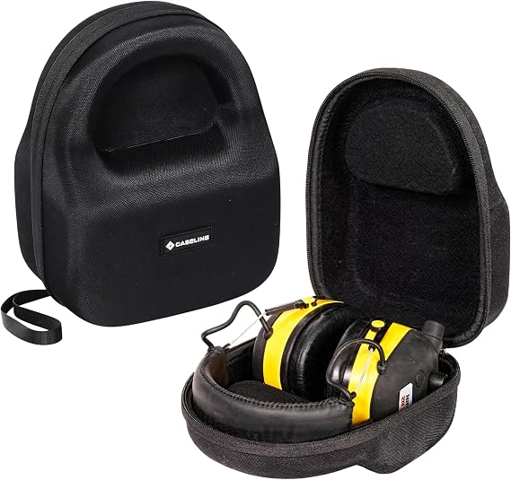 Case for 3M WorkTunes & Sordin Supreme Pro Ear Muffs | Shockproof EVA case fits 3M WorkTunes Connect, Bluetooth radio models, and Sordin Supreme Pro-X earmuffs, black