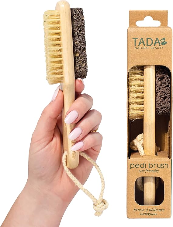 TADA Natural Beauty Foot File Callus Remover - Multi Purpose 2 in 1 Feet Pedicure Tools with Foot Scrubber, Pumice Stone
