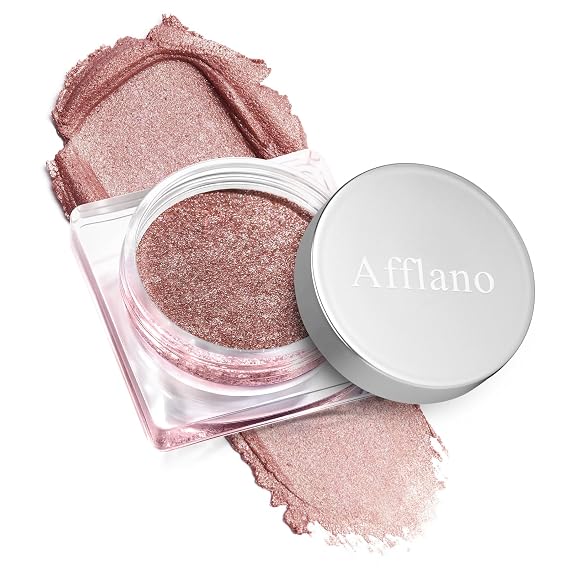 DE'LANCI Pink Cream Shimmery Eyeshadow, Single Sparkling Blendable Formula Pink Eye Shadow Makeup, Moisturizing Waterproof Lightweight Face Highlighter Blush Eyeshadow Makeup Long Lasting 07#
