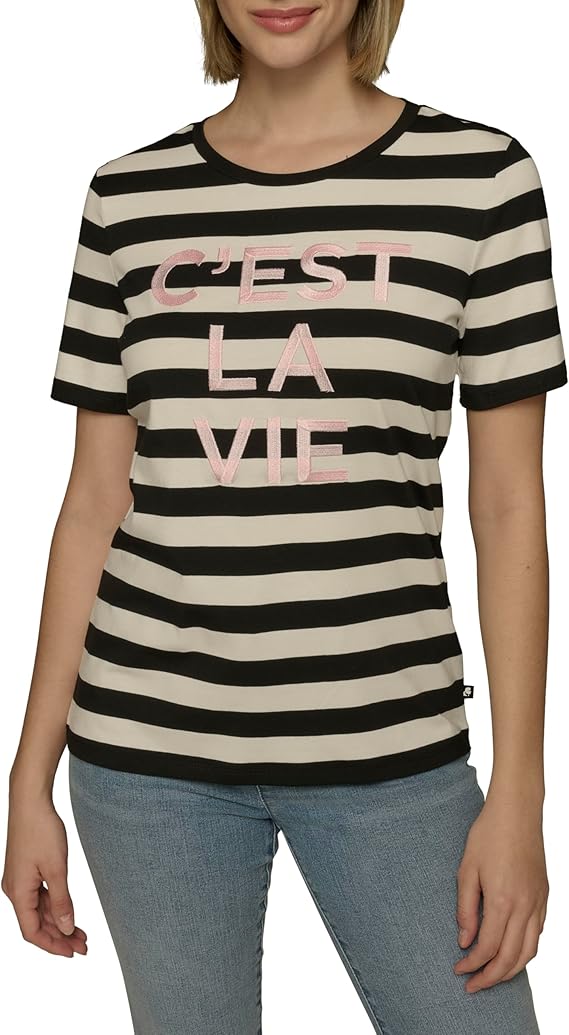 Karl Lagerfeld Women's Soft Everyday Essential Casual T-Shirt