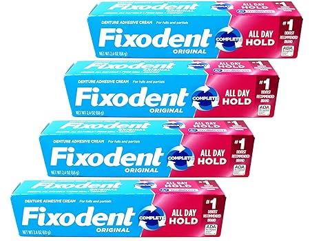 Fixodent Original Denture Adhesive Cream-2.4 oz, 4 pk
