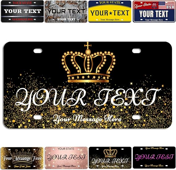 Personalized 12" x 6" Replica License Plate - Customizable Novelty Sign for Display, Collectibles, or Wall Decor