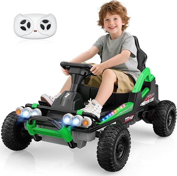 ANPABO 24V Ride On Toys for Kids Ages 3-10, Extra Legroom, Max 5 Mph, Green