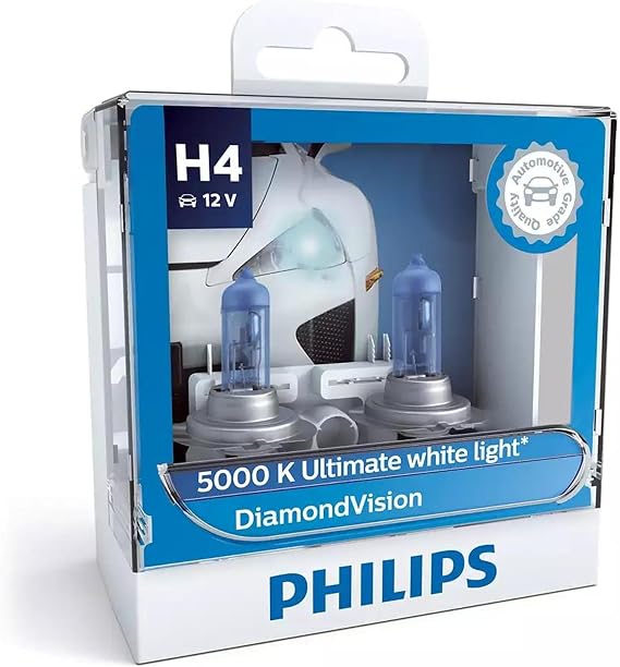 Philips Diamond Vision H4 5000K Car Bulbs