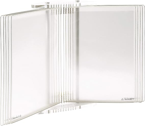 Tarifold Acrylic Desktop Reference Display System, 20 Double-Sided Pockets, 40 Sheet Capacity, Extendable, Durable Steel Wire Frames, Made in France