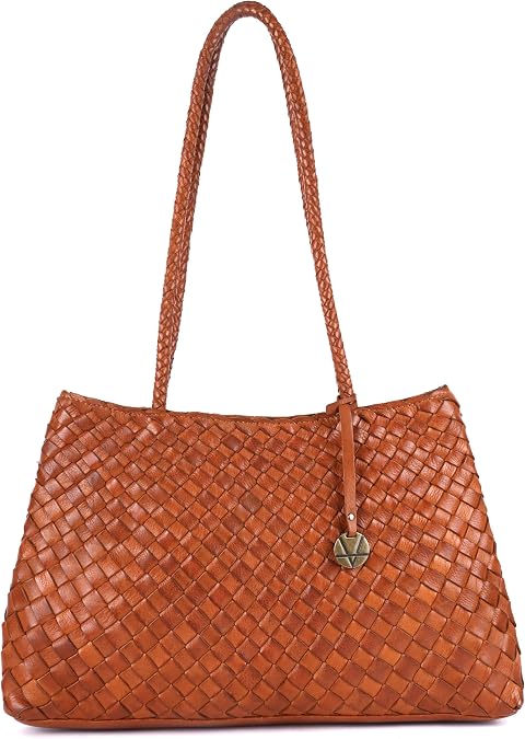 Handwoven Leather Tote Bag | Spacious & Lightweight Artisan | Handmade Woven Design | Perfect for Daily Use