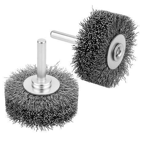 2 Pack 2 Inch Wire Wheel Brush for Drill - Heavy Duty Carbon Steel Wire Brush for Rust, Paint & Corrosion Removal, 0.012" Coarse Crimped Stainless Steel Wire, 1/4in Shank, 20000RPM