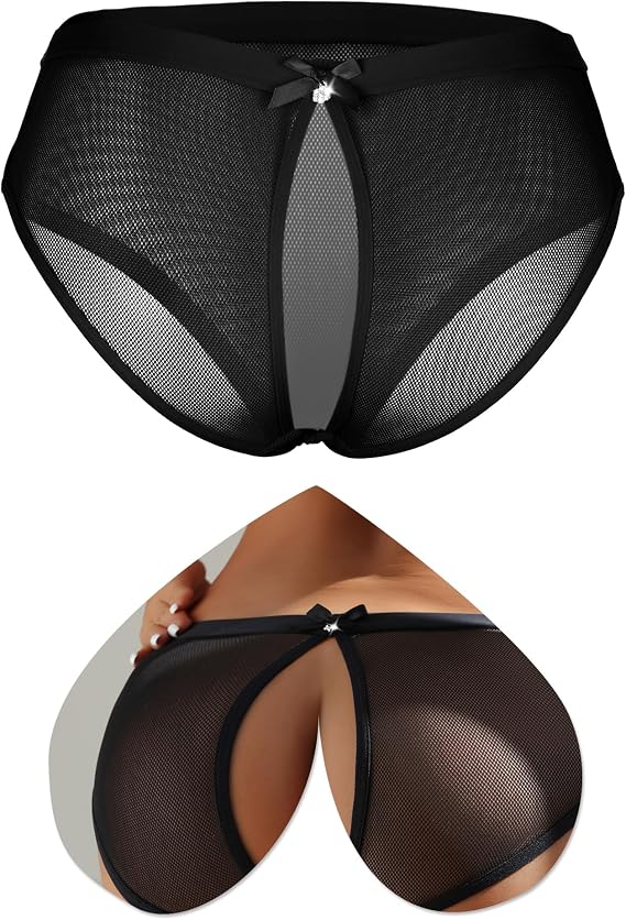 ohyeahlady Women Mesh Brief Panties Breathable Soft Underwear Clubwear | Fine mesh fabric with stretch design, smooth edges and comfortable fit for all day wear, ideal for night outfits and movement