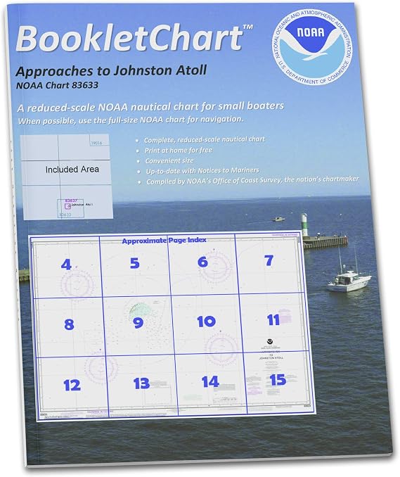 Paradise Cay Publications NOAA Booklet Chart 83633: United States Possession Approaches to Johnston Atoll