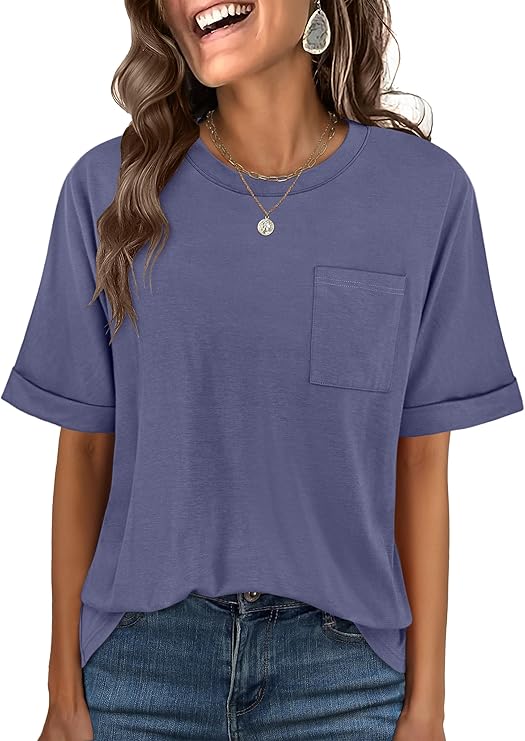 ANRABESS Womens Tops Short Sleeve Oversized T Shirts