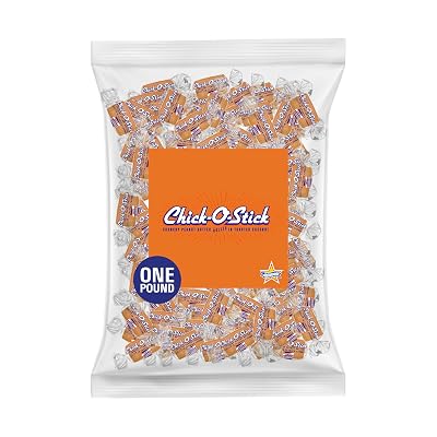 Atkinsons Chick-O-Stick - Crunchy Peanut Butter Rolled in Toasted Coconut - Gluten Free, Kosher, Vegans, No Artificial Ingredients - 1 lb. Laydown Bag