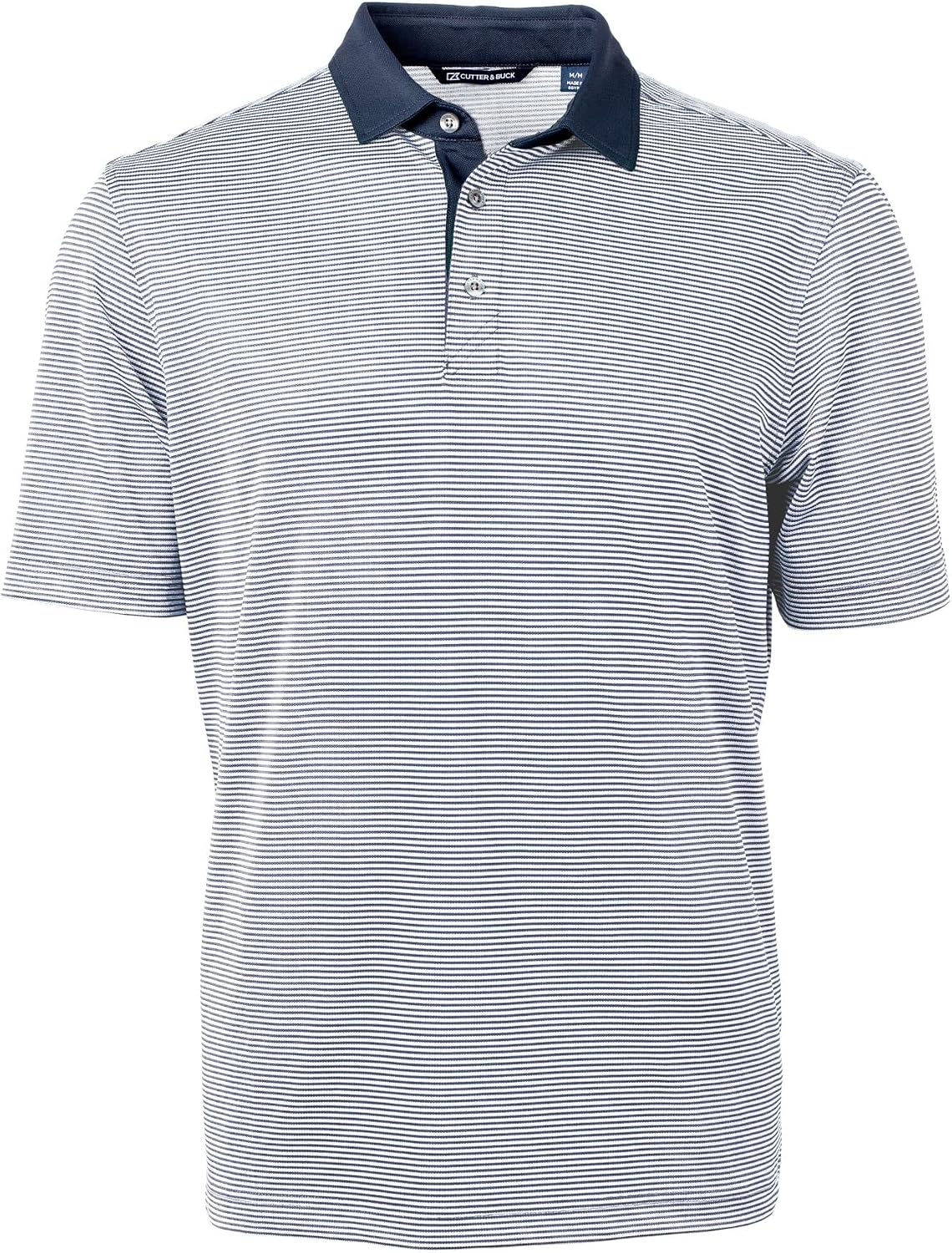 Cutter & Buck Virtue Eco Pique Micro Stripe Recycled Mens Polo