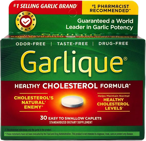 Garlique Cardiovascular Dietary Supplement, Green, 30 Count
