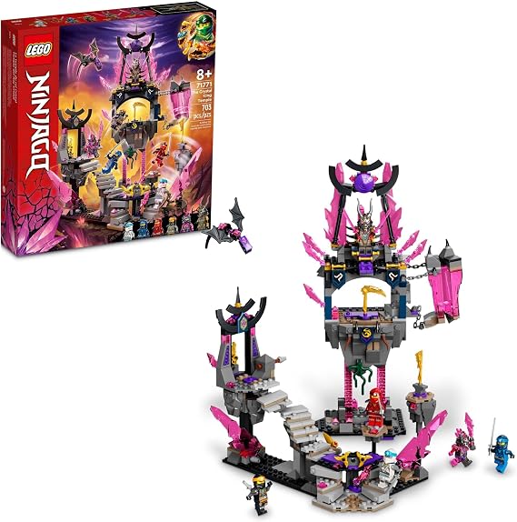 LEGO NINJAGO The Crystal King Temple Action Playset, 71771 Buildable Ninja Toy for Kids 8 Plus Years Old with Cole, Zane, Kai and Jay Minifigures