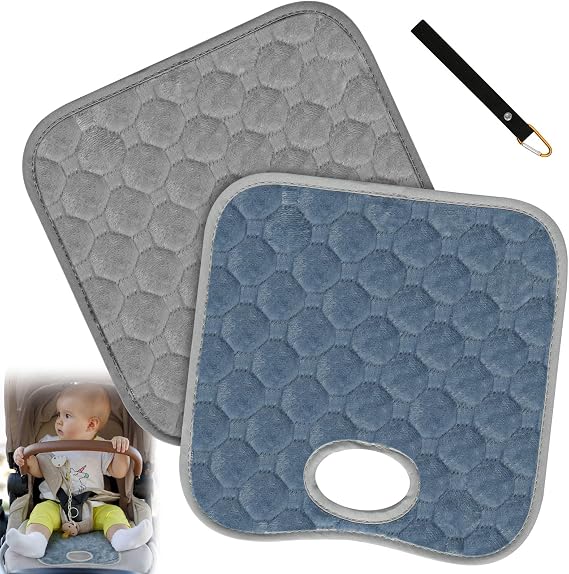 2 Pcs Baby Car Seat Protector Liner (30x32 cm), Potty Training Pads for Car Seat, Pushchair Liner Universal with Hanging Hooks for Toddler Child