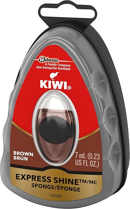 KIWI Express Shine, Instant Shine Sponge, Brown 0.23 oz (Pack - 1, Brown)