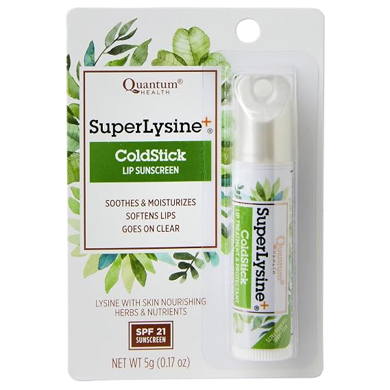 Quantum Health SuperLysine+ Lip Sunscreen SPF 21 Clear Balm, 0.17 oz