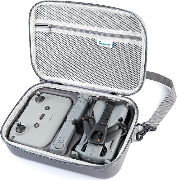 Skyreat Mini 5 Pro Small Case RC-N3 PU Leather Compact Carrying Case with Shoulder Strap for DJI Mini 5 Pro Drone, RC-N3 Controller, Batteries & Accessories