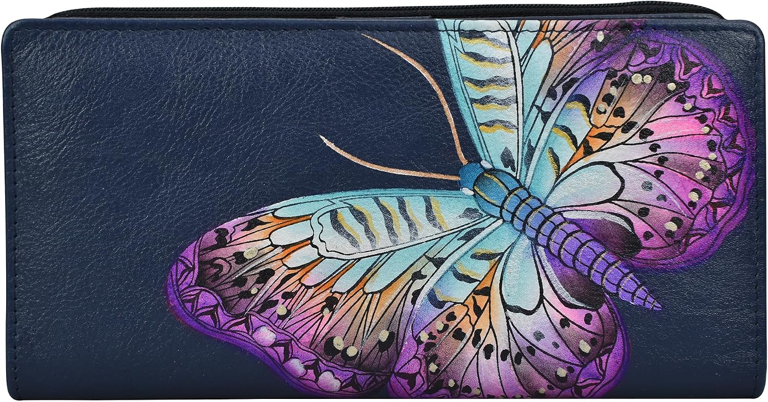 Anna by Anuschka Women Hand-Painted Leather Ladies Three Fold Wallet