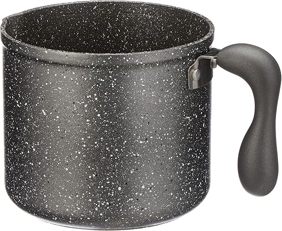 Tognana Mythos Milkpan, Aluminium, 1.2 Quarts, Matte Finish, Grey Marble, No Lid, Handle Included