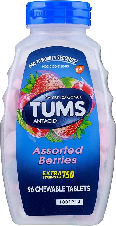 TUMS Extra Strength 750, Berries, 96 Tablets