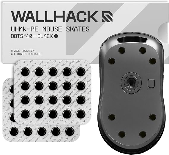 Wallhack Skates UHMW-PE Black Dots (40pcs) Built for Precision-Minded Gamers Lasting Performance and Smooth Movement