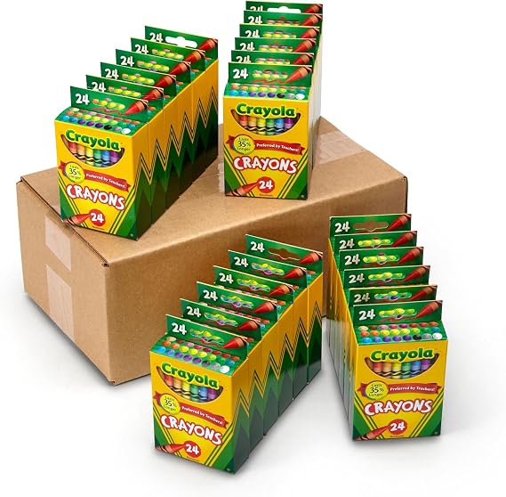 CRAYOLA Crayons Bulk, Back to School Supplies, 24 Box Classpack, 24 Assorted Colors | School Supplies for Kids, Teacher Gifts, Ages 3+