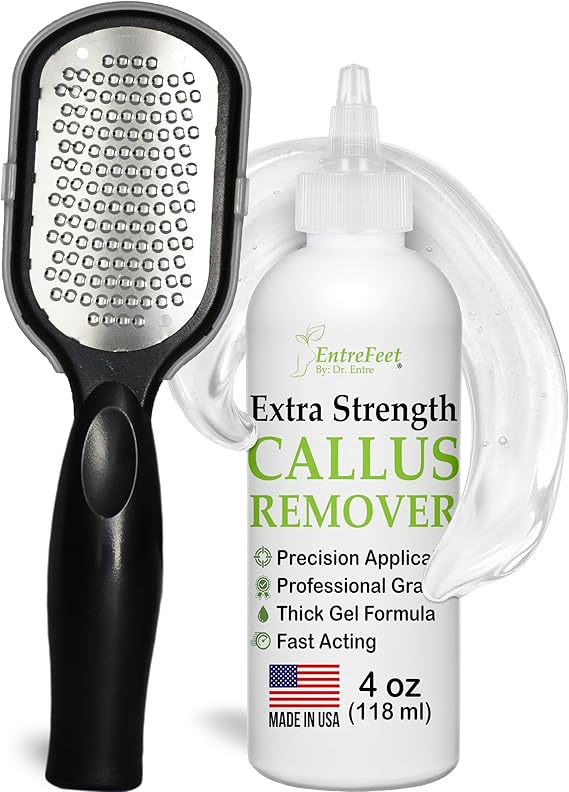 Dr. Entre's Callus Remover Gel & Foot File: Extra Strength Callus Remover for Feet, Corn Removal, Foot Callus Remover Care, Pedicure