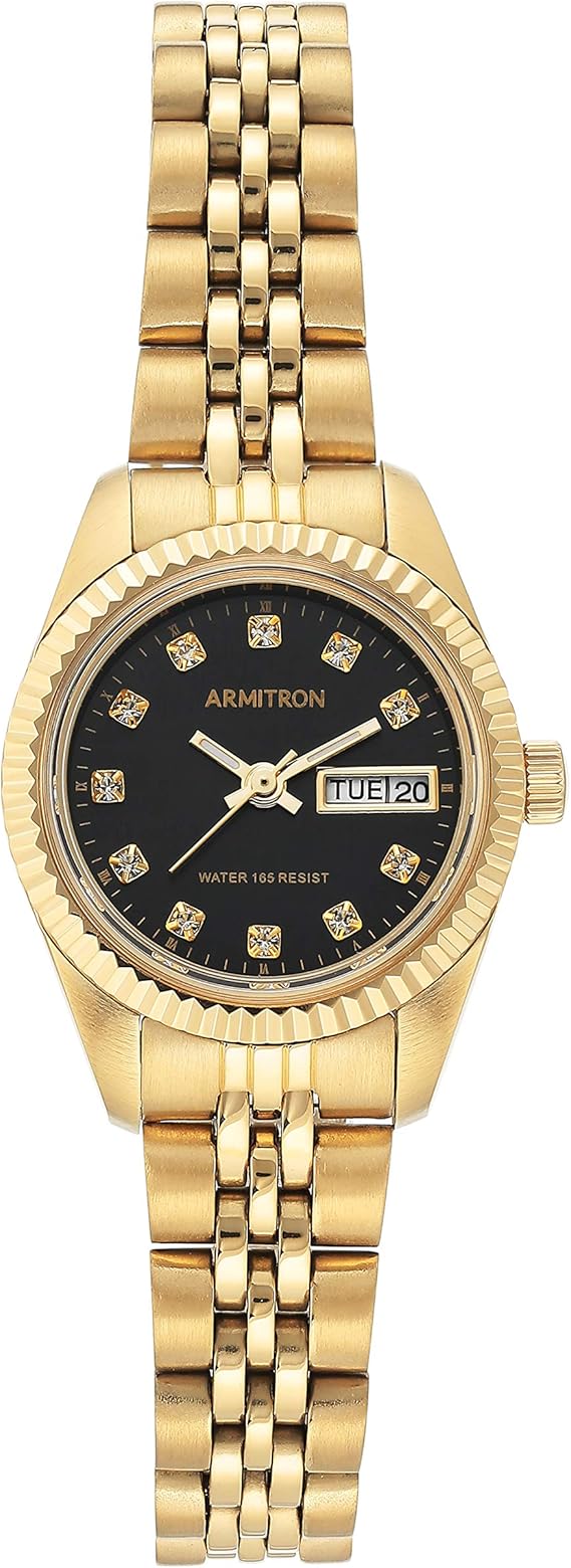 Armitron Women's Genuine Crystal Accented Day/Date Function Bracelet Watch, 75/2475