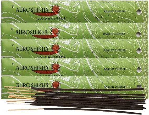 Auroshikha Incense Sticks - Basil (5 Pack)