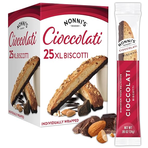 Nonni's XL Dark Chocolate Almond Biscotti Cookies, 25ct (33.25oz)