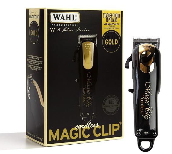Wahl Professional 5 Star Limited Edition Gold Cordless Magic Clip #8148, Black, 1 Count