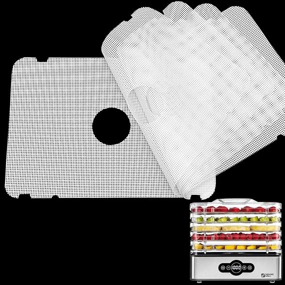 GUCUJI Silicone Dehydrator Sheets for Magic Mill Food Dehydrator, Non-Stick BPA Free, Pack of 5 (Premium Reusable Food Dehydrator Mesh Mats)