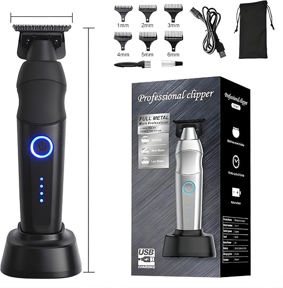 Hair Clippers for Men,beard trimmer for men Professional Clippers for Men Cordless Electric Hair Cutting Barber Clippers Rechargeable docking station Zinc Alloy Body Low Noise Guards for Mens Haircut