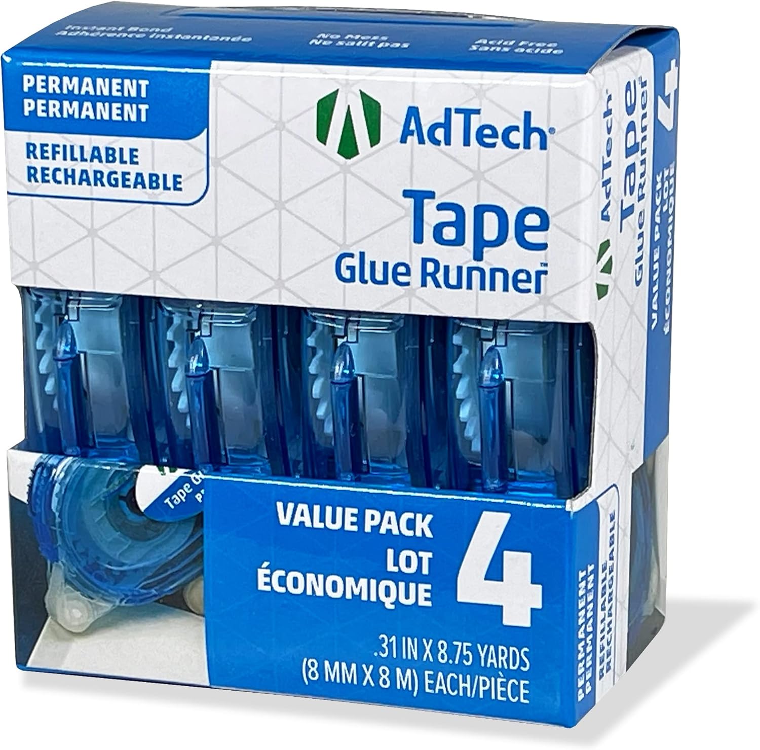 AdTech 5603 Permanent Crafters Tape, 0.31 x 315, Pack of 4