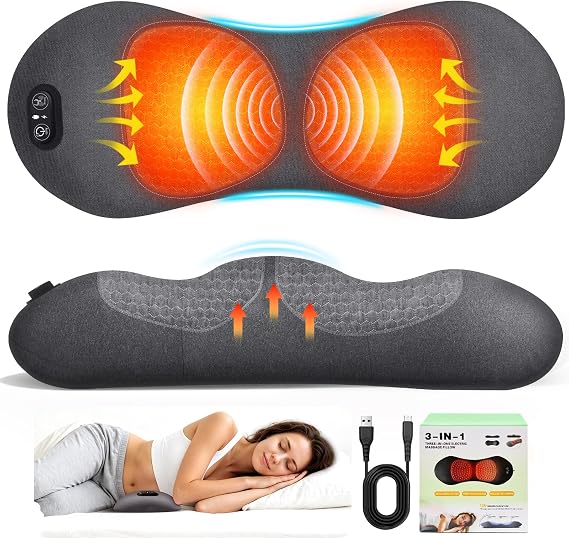 3-in-1 Electric Lumbar Support Pillow,Triple Fusion Back Massager