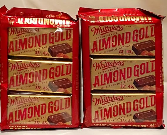 6 x Almond Gold Slab Milk Chocolate 45g (2 bags)