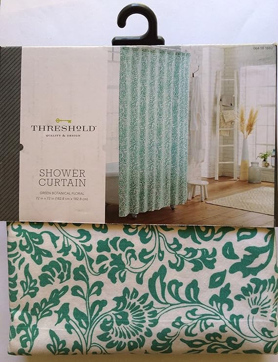 Threshold - Green Botanical Floral - Shower Curtain