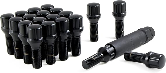 Gorilla Automotive 17125SDBC-20 Black 12mm x 1.25 Thread Size Chrome Finish Small Diameter Lug Bolt, (Set of 20)